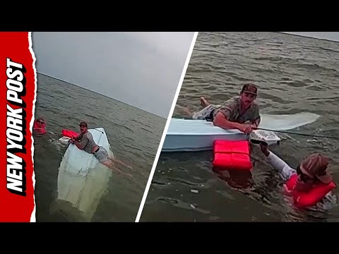 Boaters hold on after sudden wave surge flips vessel in Pine Island Sound