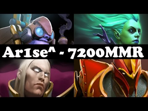 Ar1se^ 7200MMR Plays Tinker, Invoker, Death Prophet And Dragon Knight - Dota 2