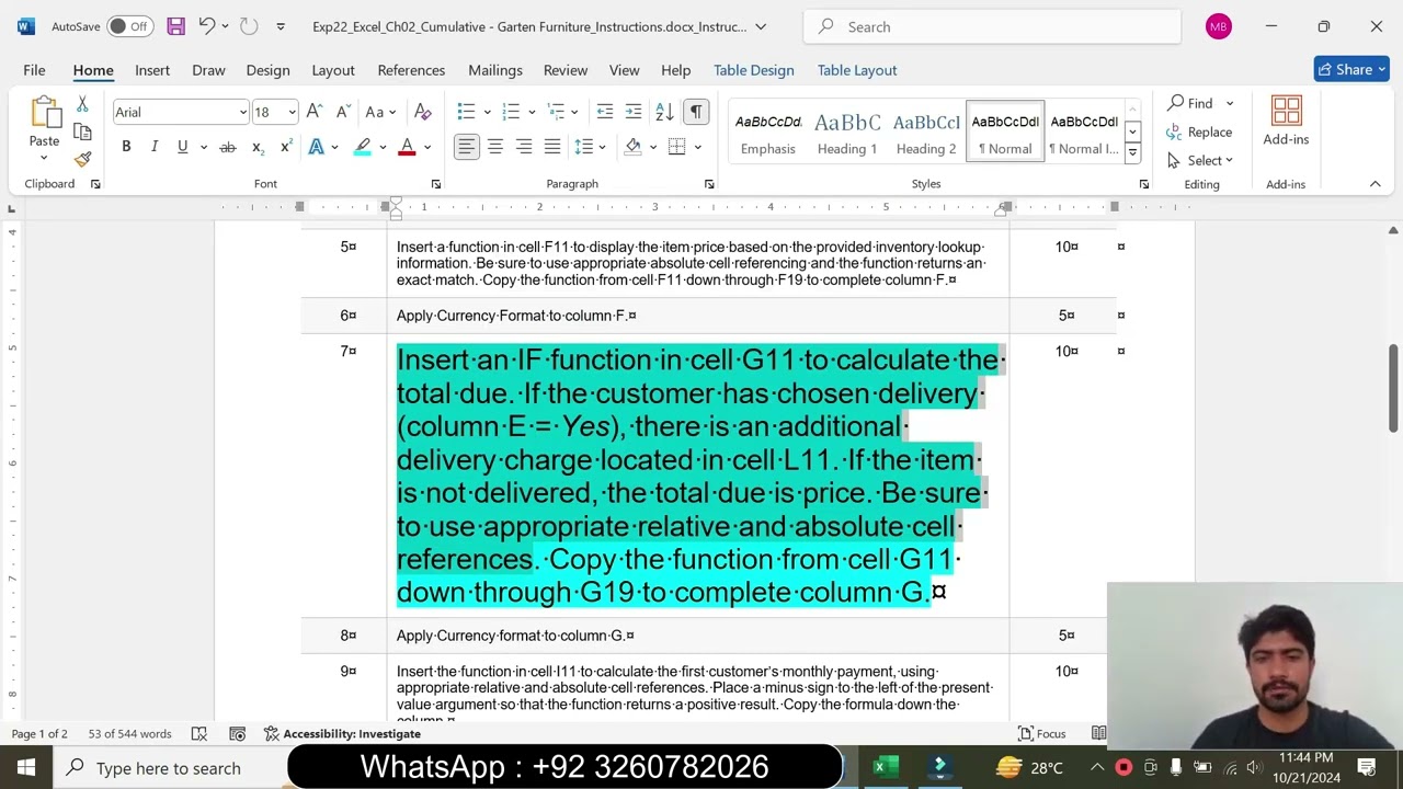 Exp22_Excel_Ch02_Cumulative - Garten Furniture | Excel Ch02 Cumulative  Garten Furniture