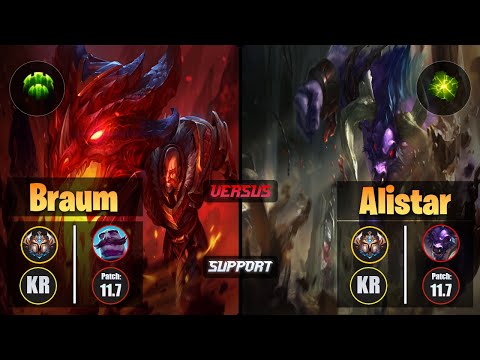 Challenger BRAUM [Guardian] (Support) VS  ALISTAR - Challenger KR Patch 11.7