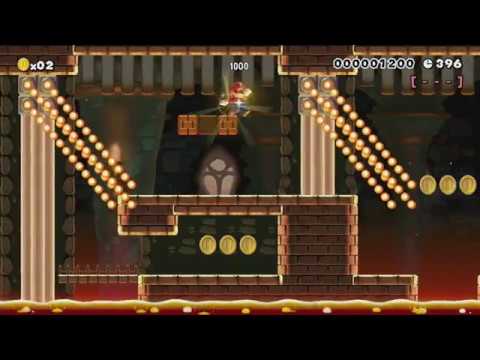 WORLD 9-1　～せまりくる きょだいファイアバー～ by シュン - Super Mario Maker - No Commentary 1br