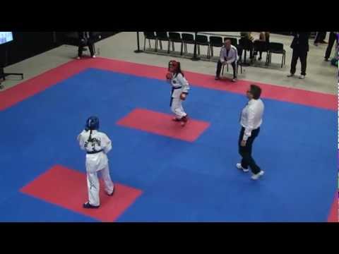 2012 ITF TKD World Cup Brighton, England - Female Final / pre-junior sparring -45 kg, coloured belts
