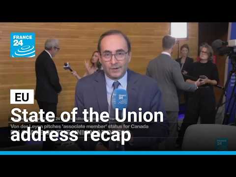Von der Leyen gives state of the EU speech with Mark Carney in the room and AI on the agenda