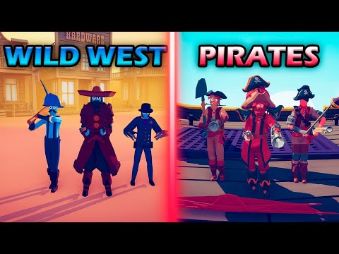 WILD WEST TEAM vs PIRATES TEAM - Totally Accurate Battle Simulator TABS