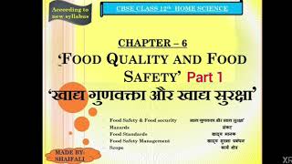 Chapter 6 - Food Quality and Food safety
