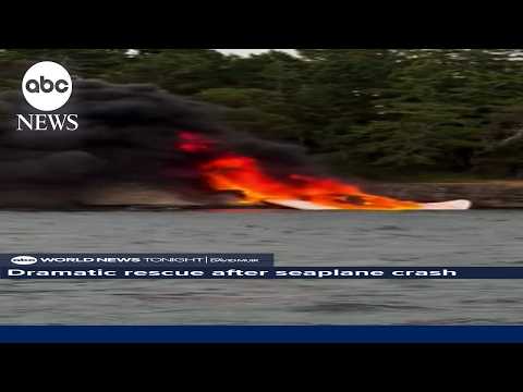 Dramatic rescue after seaplane crashes, bursts into flames