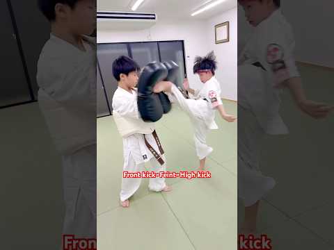 前蹴り→フェイント→上段回し蹴り #大谷道場 #空手 #fullcontactkarate #kyokushin #karate #frontkick #roundhousekick #shorts