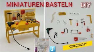 Tutorial: Werkbank, Werkzeug und Werkzeugkoffer basteln / DIY how to craft workbench, tools, toolbox
