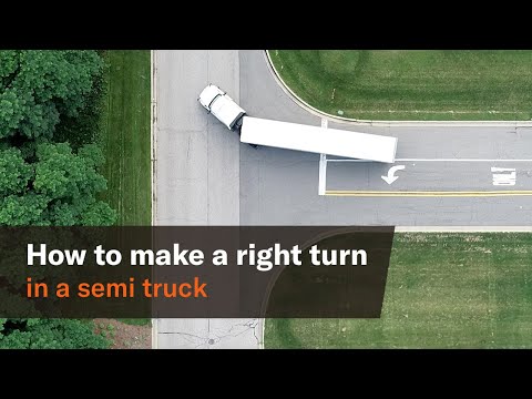 How to safely complete a right turn in a semi-truck