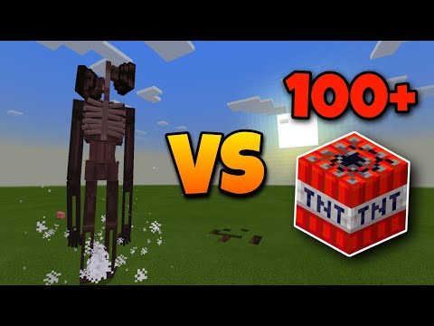 Sirenhead vs 100+ TNT in Minecraft PE (Pocket Edition)