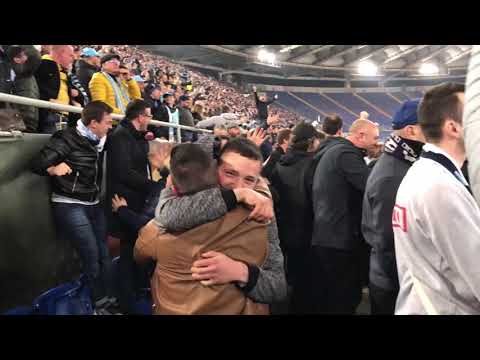 Lazio fans celebrate a goal - chaos