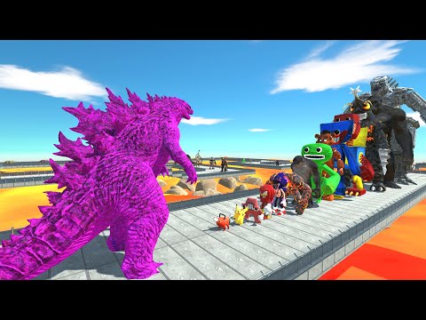 Godzilla Purple vs MechaGodzilla LAVA DEATH RUN - Animal Revolt Battle Simulator