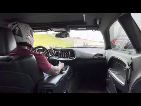 Manual challenger scat pack drag racing inside view shifting gears