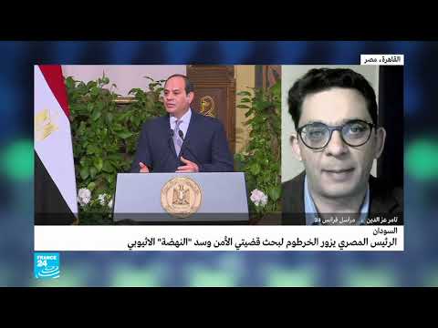 الرئيس المصري في العاصمة السودانية لبحث قضيتي الأمن وسد النهضة