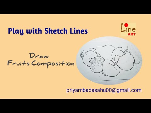 How to Draw fruits composition || Step by step easy method for Beginner