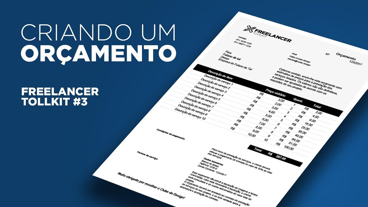 Criando orçamento - Freelancer Toolkit #3