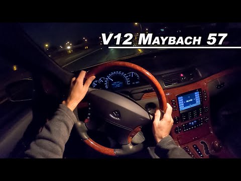 Maybach 57 Night Drive - Smooth V12 Biturbo for the First Snow (POV Binaural Audio)