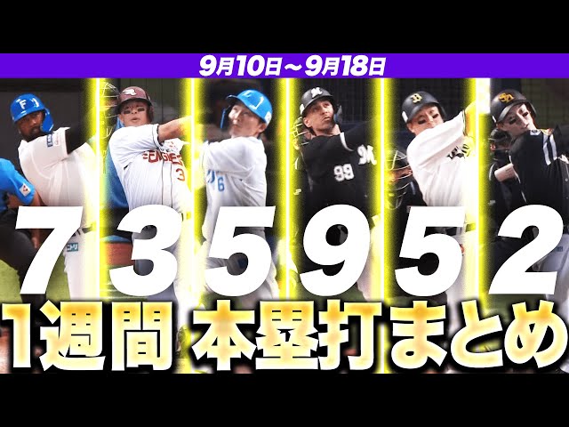 【9/10-9/18】本塁打“全31弾”まとめ【F7E3L5M9B5H2】