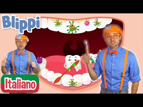 Laviamoci i denti | Blippi in Italiano | Video educativi per bambini