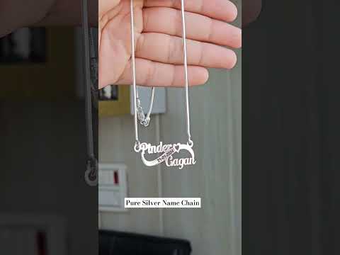 Pure Silver Couple Name Chain