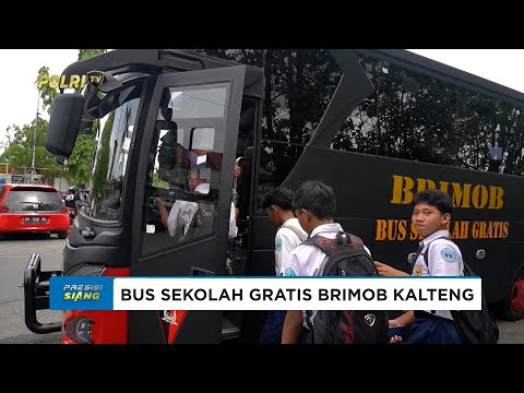 BRIMOB KALTENG LAKSANAKAN PROGRAM BUS SEKOLAH GRATIS ANTAR SISWA KE SEKOLAH
