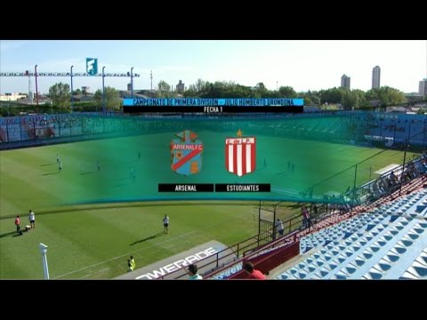 Fútbol en vivo. Arsenal - Estudiantes. Fecha 1. Primera División 2015. FPT.