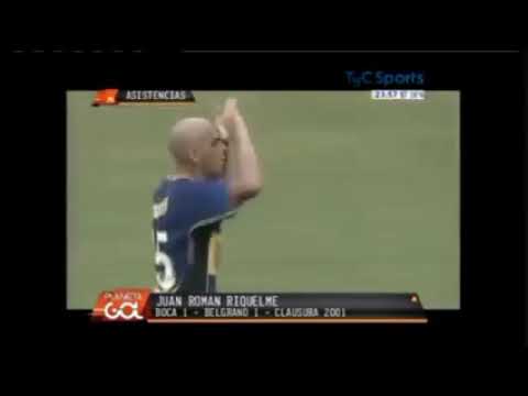 Asistencia de Riquelme a Omar Perez vs. Belgrano - Clausura 2001