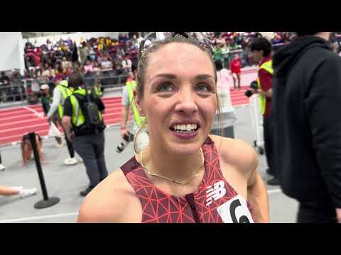 Elle St. Pierre after running 4:17 in her first mile since giving birth to second child