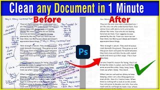 How to remove Handwritten Text, Stamp, Signature from Document | Clean any document in Photoshop