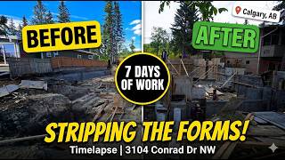 Concrete Foundation Complete! Stripping Forms Timelapse (Calgary, AB)