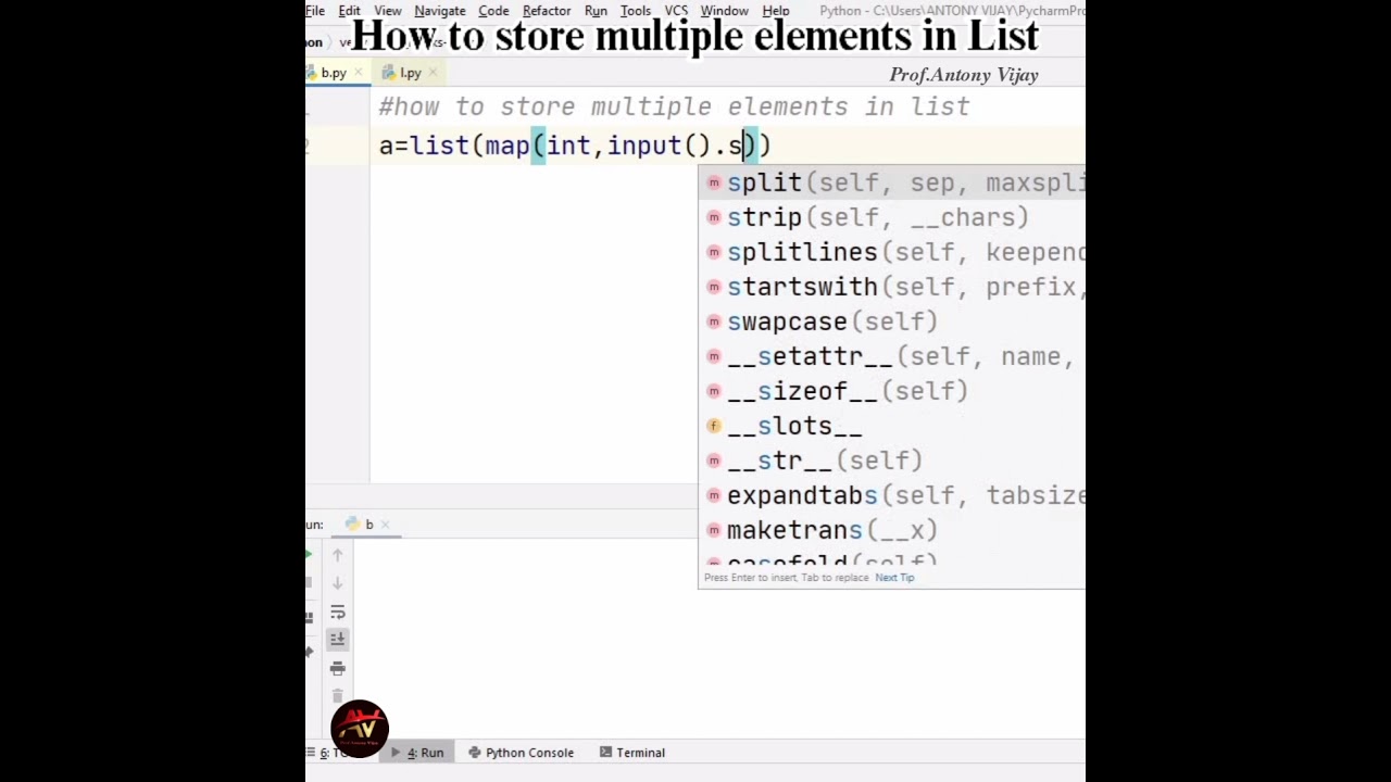 How to store multiple elements in a List  | Prof.Antony Vijay #shorts #python