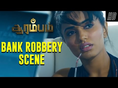 Bank Robbery Scene - Aarambam | Ajith Super Scenes | Ajith, Arya, Nayantara | Yuvan Shankar Raja