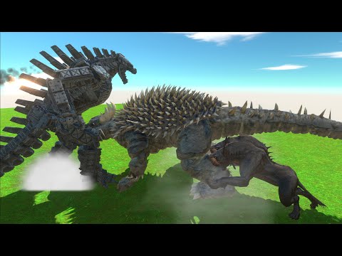 - MECHAGODZILLA 2021 VS ANGUIRUS AND CERBERUS - Animal Revolt Battle Simulator