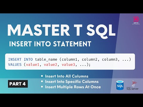 04 Insert Into Statement Tsql T Sql Tutorial Specific Columns Multiple Rows Sql Server