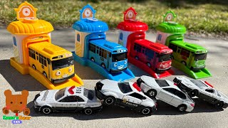 Police Cars Finds Tayo Buses & Bring Them Back to the Bus Garage 【Kuma's Bear Kids】