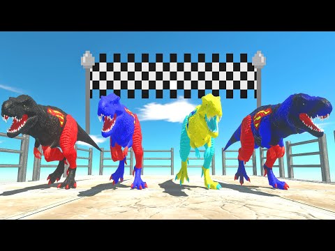 4X T-REX`S VS GREEN TROL DEATH TRAP MISSION - Animal Revolt Battle Simulator