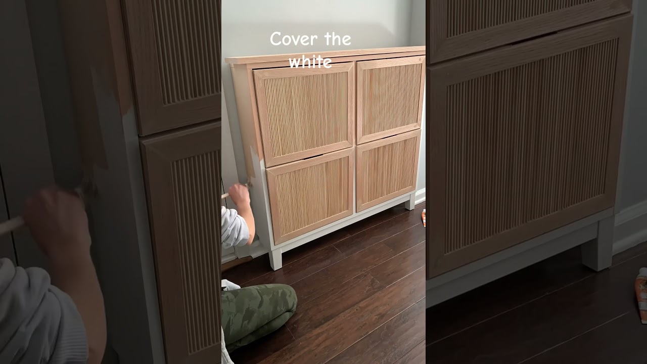 IKEA Ställ shoe cabinet completely transformed! #entry #smallspacesolutions #ikeahack