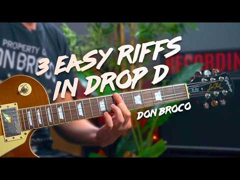 3 EASY Don Broco Riffs in DROP D | Pretty, T-shirt Song & Everybody