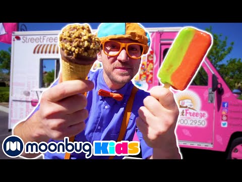 BLIPPI Explores an Ice Cream Truck | Nursery Rhymes & Kids Songs | Little Baby Bum Play and Learn