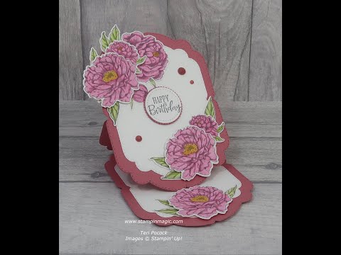 Prized Peony - Shaped Easel Card