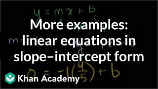 Linear Equations in Slope Intercept Form