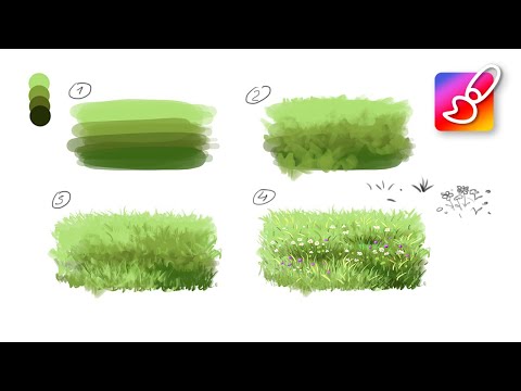How To Paint Grass Field (For Beginners) - Digital Painting Process | Photoshop Tutorial