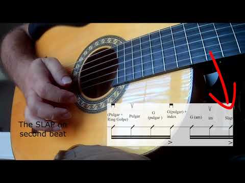 Rumba Flamenca Guitar comping exercise #1: right hand strumming technique