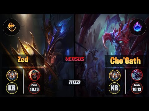 Challenger ZED [Conqueror] (Mid) VS  CHO'GATH - Challenger KR Patch 10.13