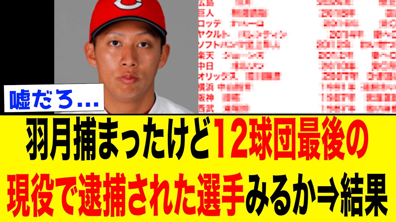 12球団最後の現役時代に逮捕されてしまった選手がこちら...　【なんJ反応集】