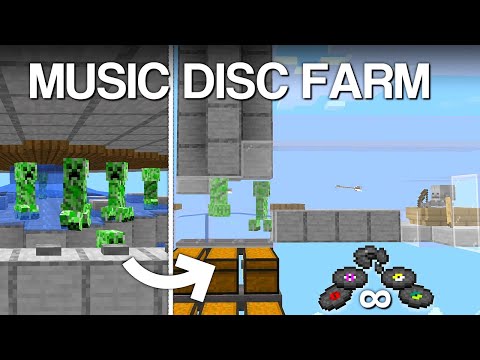 Minecraft Easy Music Disc Farm Tutorial 1.21 | 150+ Discs Per Hour | Auto AFK-able