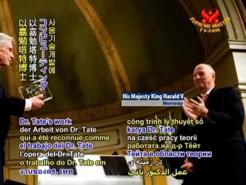 American John Tate accepted Norway's 6 million kroner $900,000 Abel Prize for mathematics Tuesday for his role as