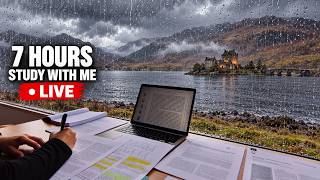 7+ HOUR STUDY WITH ME on A RAINY DAY 🎓 Scottish Highlands | Pomodoro | Deep Work Mode | No Music