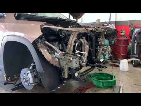 GMC Terrain Radiator, Condensor and Active grill replacement.