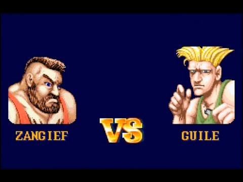 Street Fighter II SNES - Zangief vs. Guile - Hardest Setting